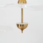 Side profile of the Envolee Double Biscuit pendant showing its sculptural double-shade silhouette