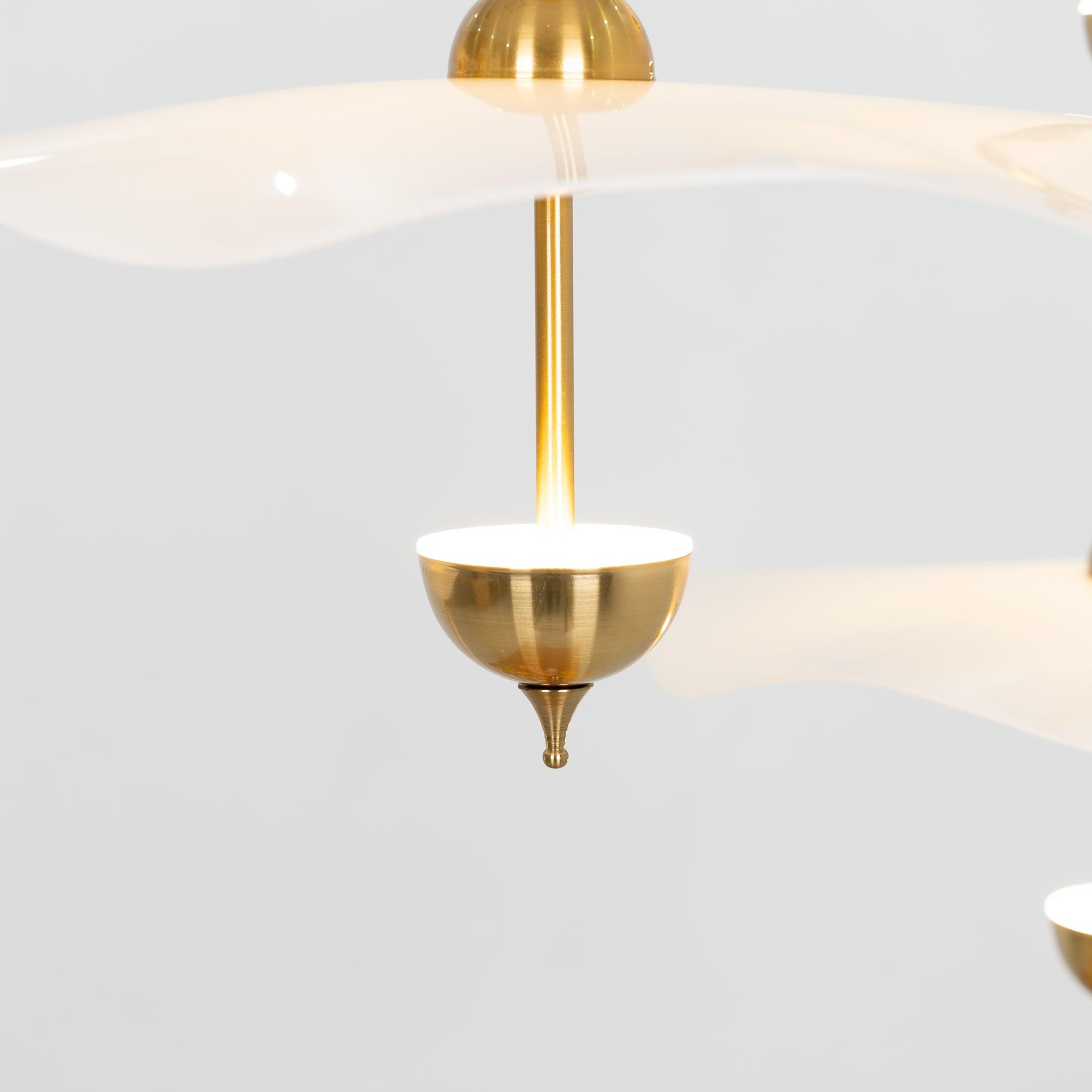 Envolee Double Biscuit pendant light casting soft warm light in a modern room
