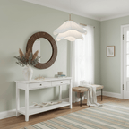 Ethereal Bloom pendant light detail of the layered fabric meeting the gold hardware
