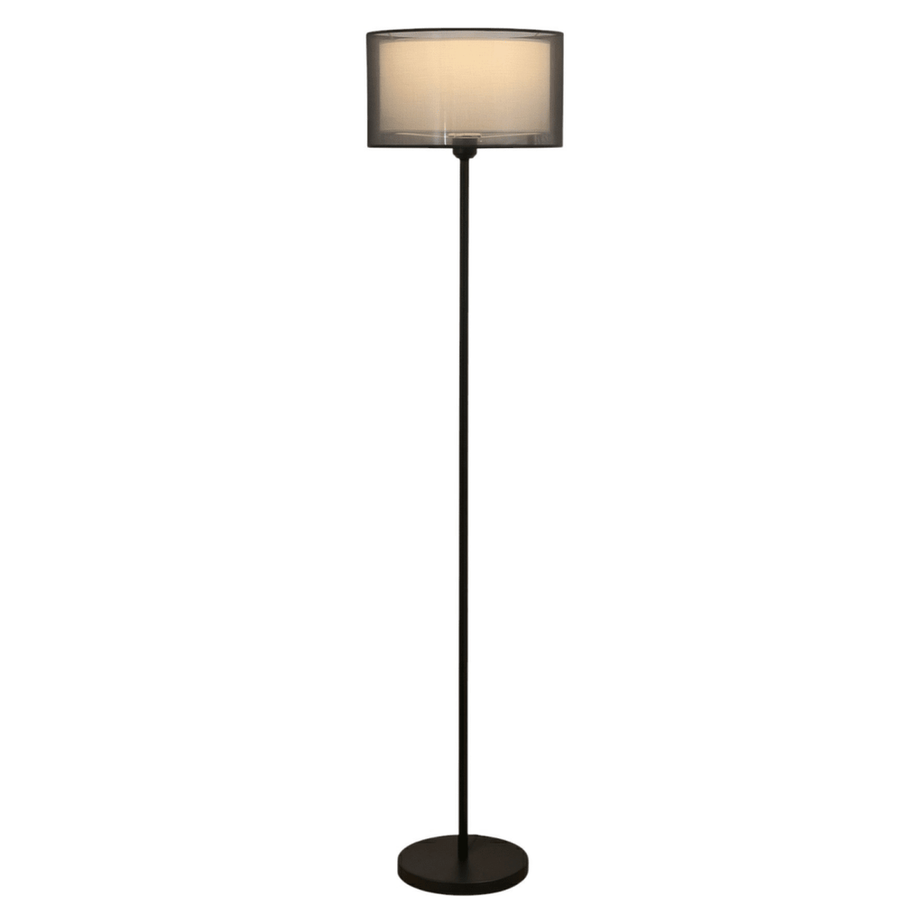 Gulvlampe, stofdiffusor, mesh-skærm, blødt stemningslys