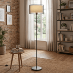 Gulvlampe, stofdiffusor, mesh-skærm, blødt stemningslys