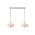 Mid-Century Glass Globe Pendant Light, White Geometric Pattern, 1-3 Heads