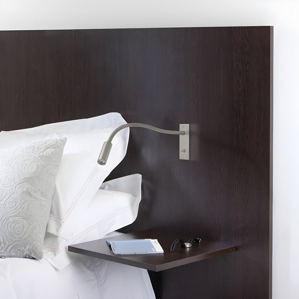 Side profile of the gooseneck wall lamp and slim wall mount