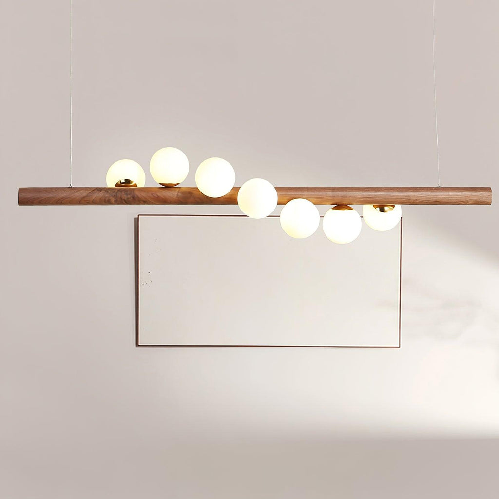 Detail of milk white glass globe diffusing soft warm light