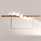 Detail of milk white glass globe diffusing soft warm light