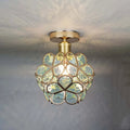Luz de Teto, Design Floral com Detalhes em Dourado e Acrílico, 18 Polegadas