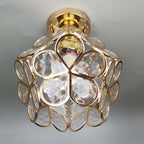 Luz de Teto, Design Floral com Detalhes em Dourado e Acrílico, 18 Polegadas