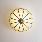 Flower-shaped glass ceiling light with warm diffused light