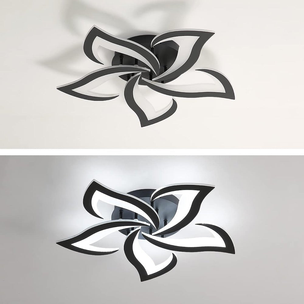 Blomsterformet loftslampe i jern, akryl LED-diffuser, 12 tommer