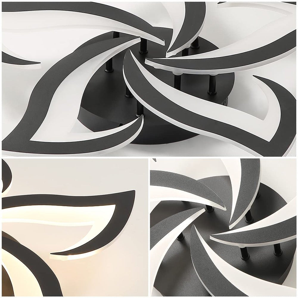 Blomsterformet loftslampe i jern, akryl LED-diffuser, 12 tommer