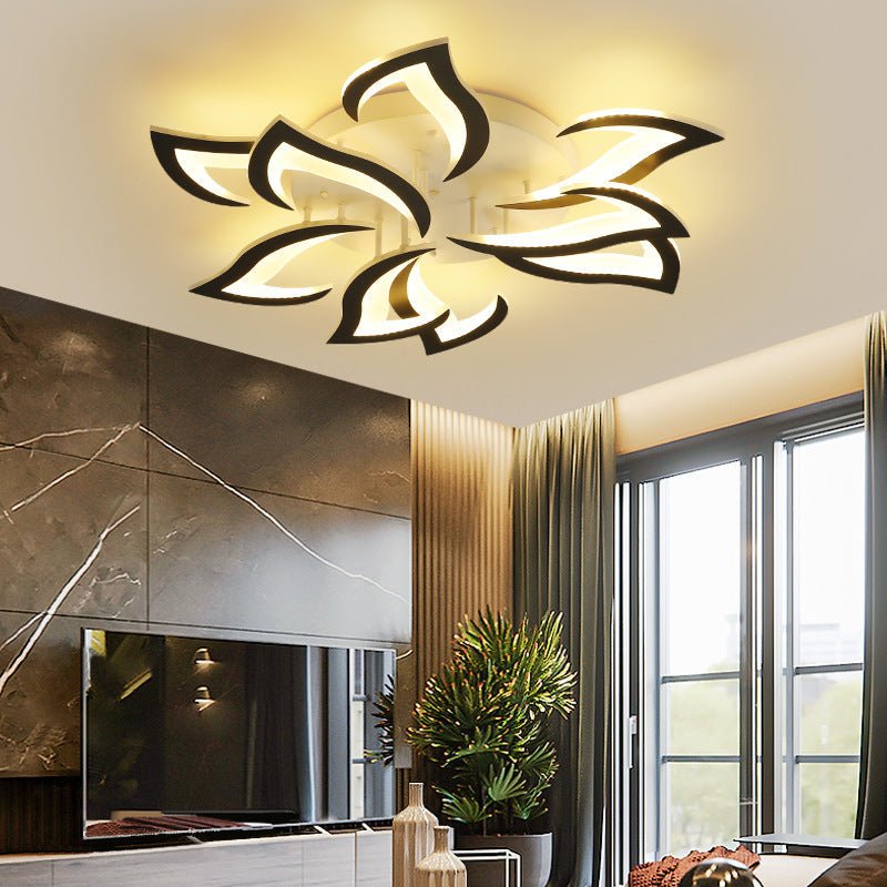 Blomsterformet loftslampe i jern, akryl LED-diffuser, 12 tommer