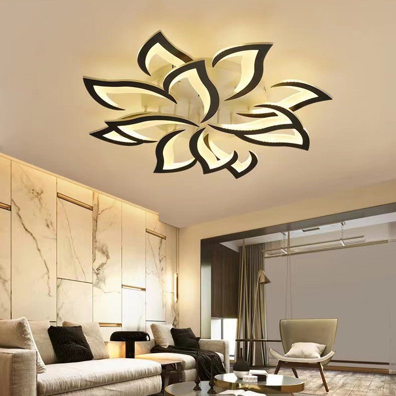 Blomsterformet loftslampe i jern, akryl LED-diffuser, 12 tommer