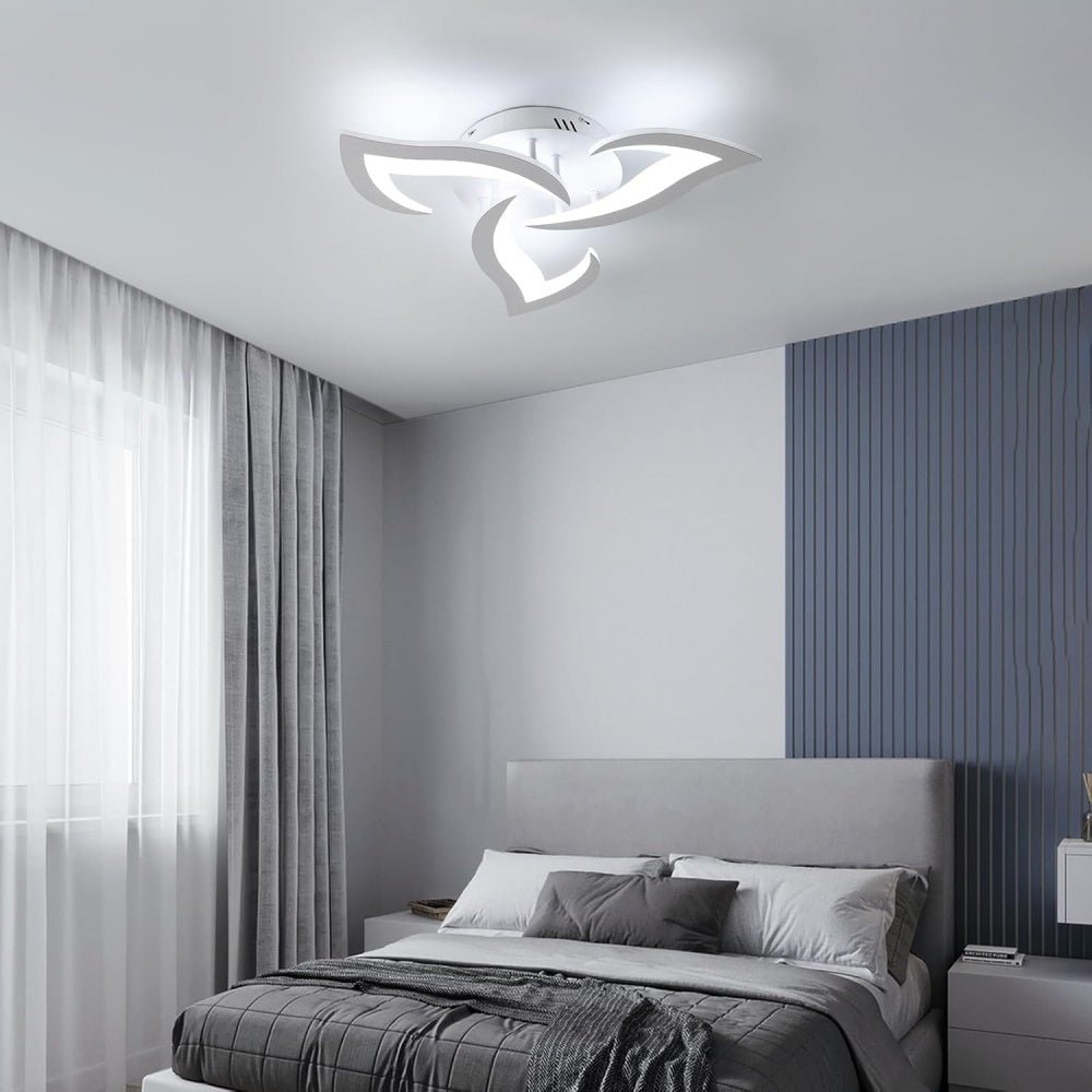 Blomsterformet loftslampe i jern, akryl LED-diffuser, 12 tommer