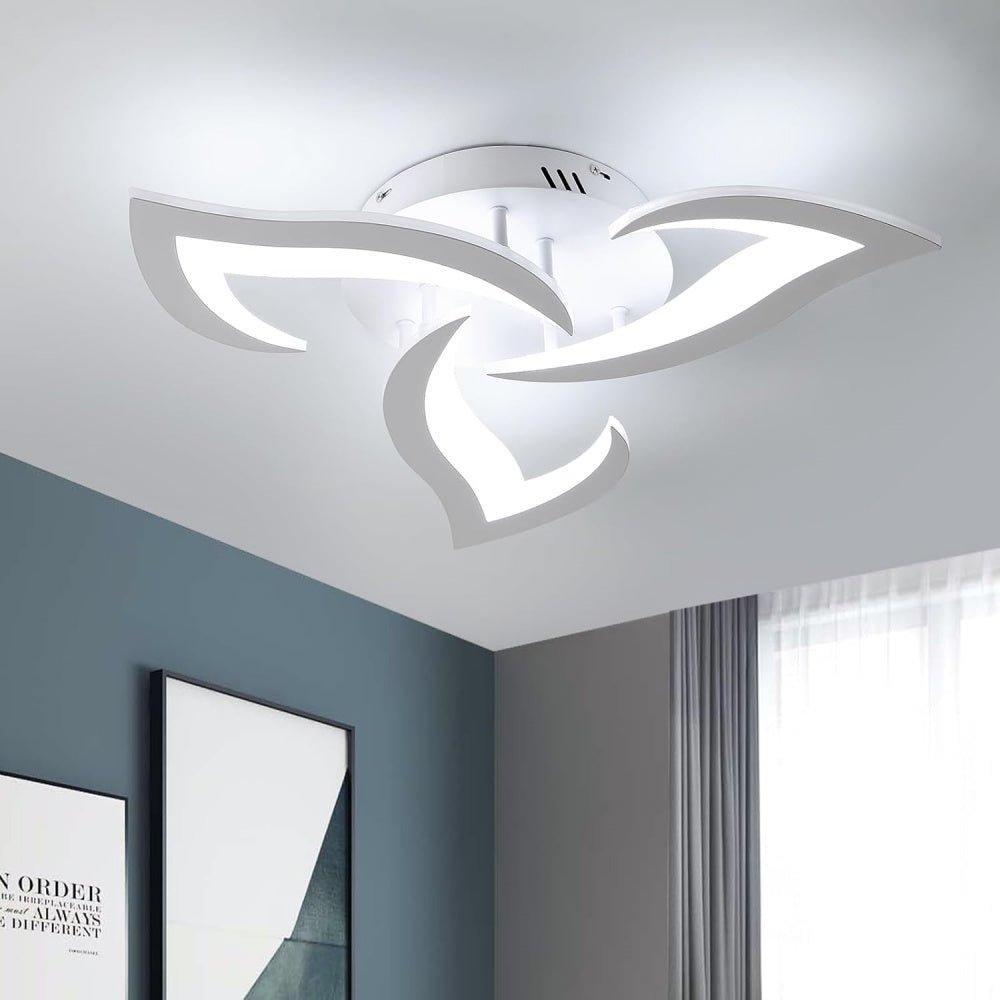 Blomsterformet loftslampe i jern, akryl LED-diffuser, 12 tommer