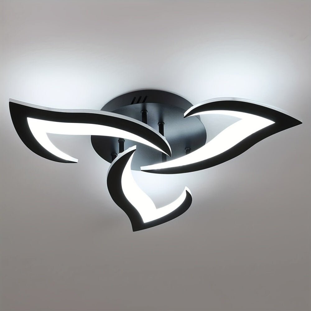 Blomsterformet loftslampe i jern, akryl LED-diffuser, 12 tommer