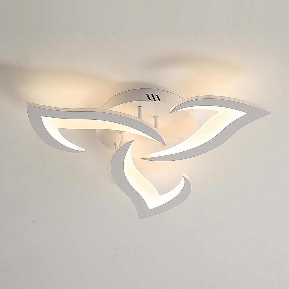 Blomsterformet loftslampe i jern, akryl LED-diffuser, 12 tommer