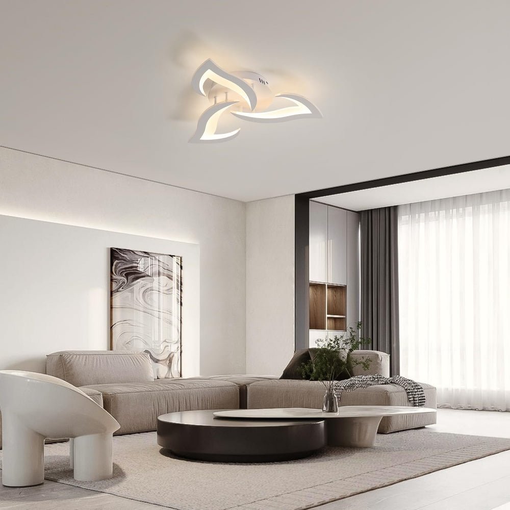 Blomsterformet loftslampe i jern, akryl LED-diffuser, 12 tommer