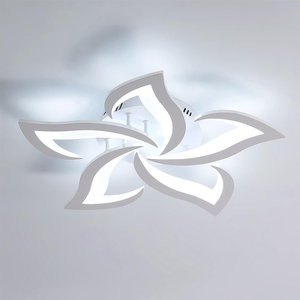 Blomsterformet loftslampe i jern, akryl LED-diffuser, 12 tommer
