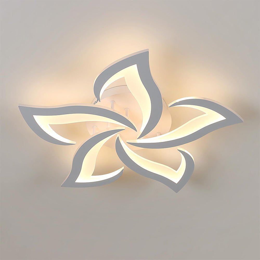 Blomsterformet loftslampe i jern, akryl LED-diffuser, 12 tommer