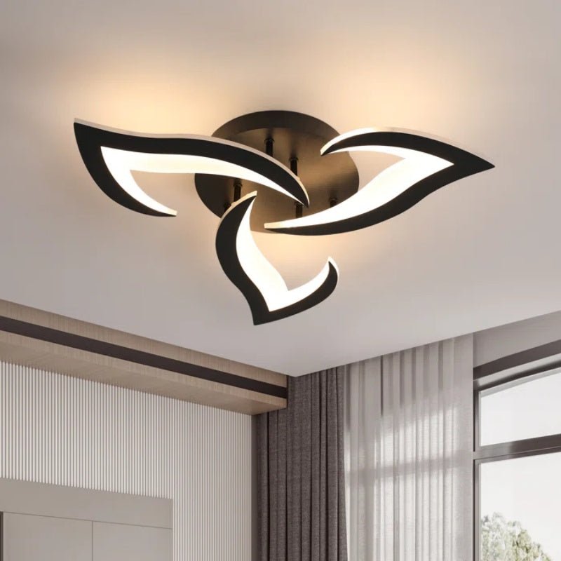 Blomsterformet loftslampe i jern, akryl LED-diffuser, 12 tommer