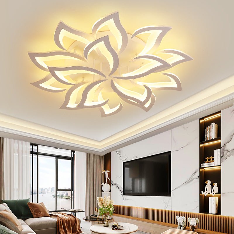 Blomsterformet loftslampe i jern, akryl LED-diffuser, 12 tommer