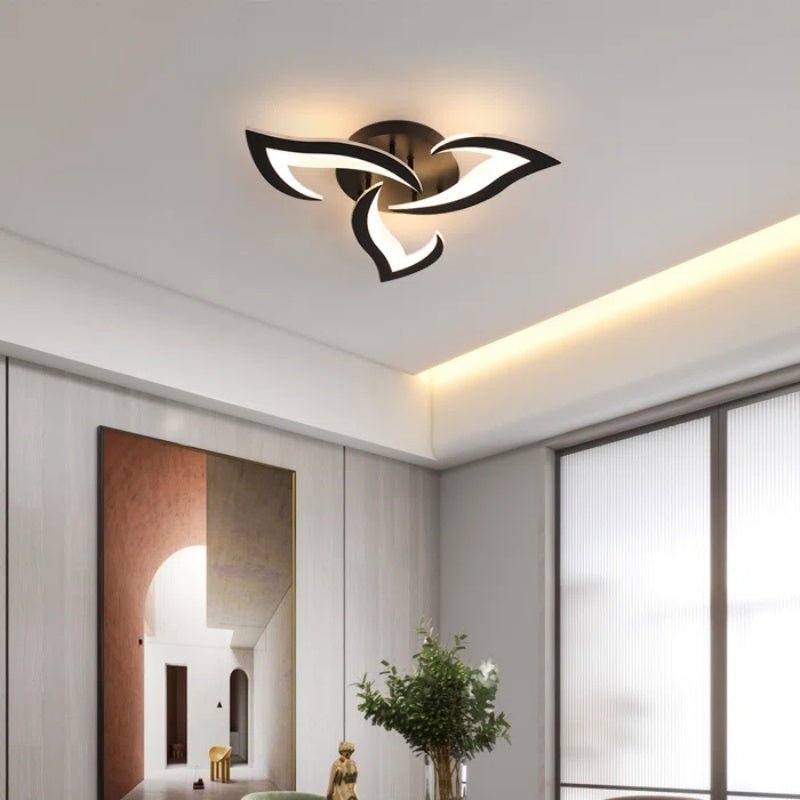 Blomsterformet loftslampe i jern, akryl LED-diffuser, 12 tommer