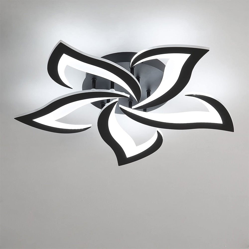 Blomsterformet loftslampe i jern, akryl LED-diffuser, 12 tommer