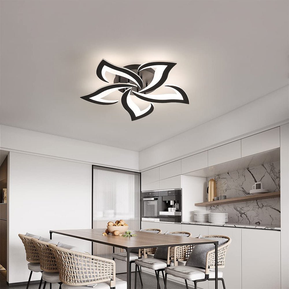 Blomsterformet loftslampe i jern, akryl LED-diffuser, 12 tommer