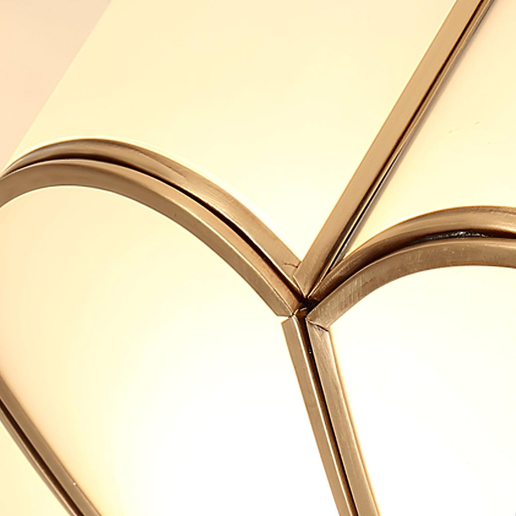 Ceiling Light, Frosted Glass Flower Petals, Brass Frame, E26 / E27 Socket