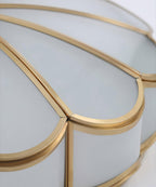 Ceiling Light, Frosted Glass Flower Petals, Brass Frame, E26 / E27 Socket
