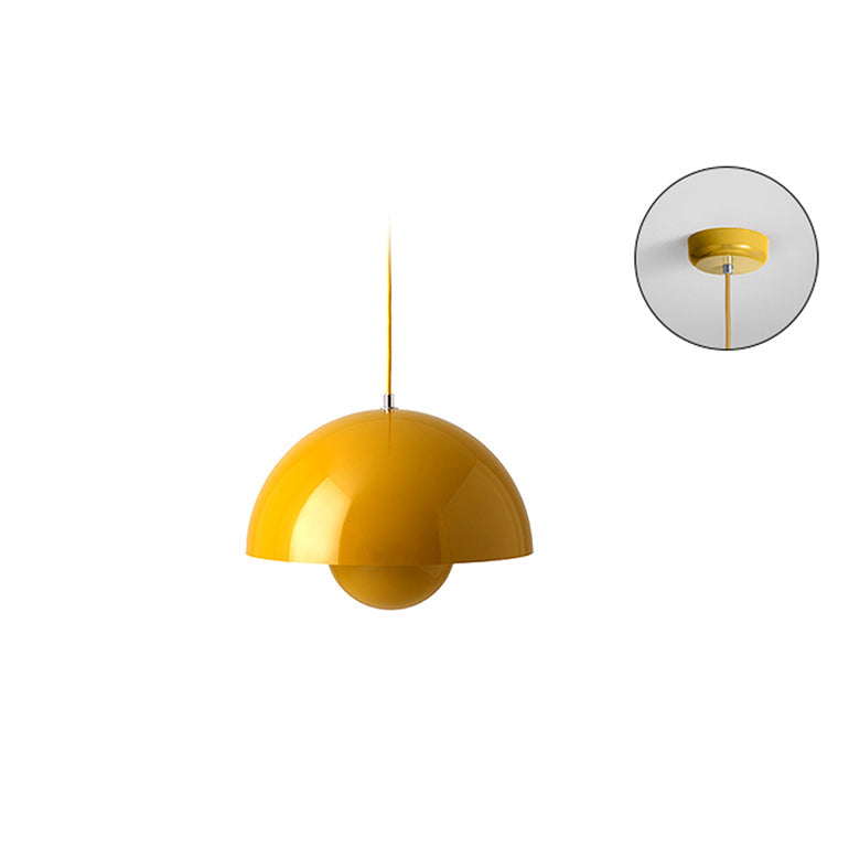 Flowerpot Pendant Light, Dual-Dome Aluminum Shade, Hardwired Ceiling Fixture