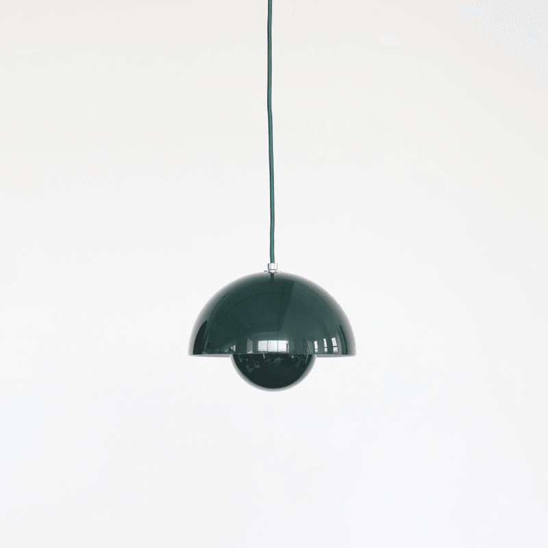 Flowerpot Pendant Light, Dual-Dome Aluminum Shade, Hardwired Ceiling Fixture