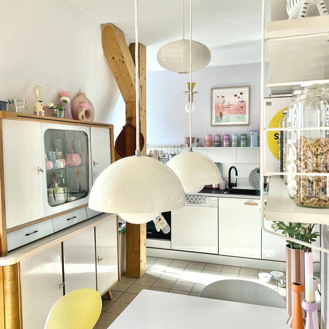Flowerpot Pendant Light, Dual-Dome Aluminum Shade, Hardwired Ceiling Fixture