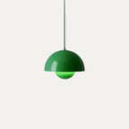 Flowerpot Pendant Light, Dual-Dome Aluminum Shade, Hardwired Ceiling Fixture