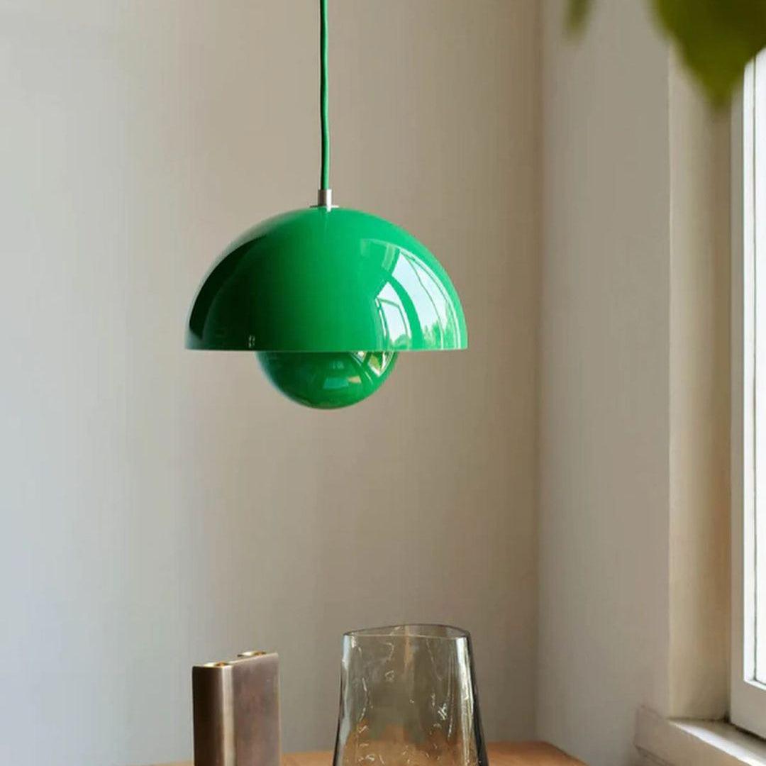 Flowerpot Pendant Light, Dual-Dome Aluminum Shade, Hardwired Ceiling Fixture