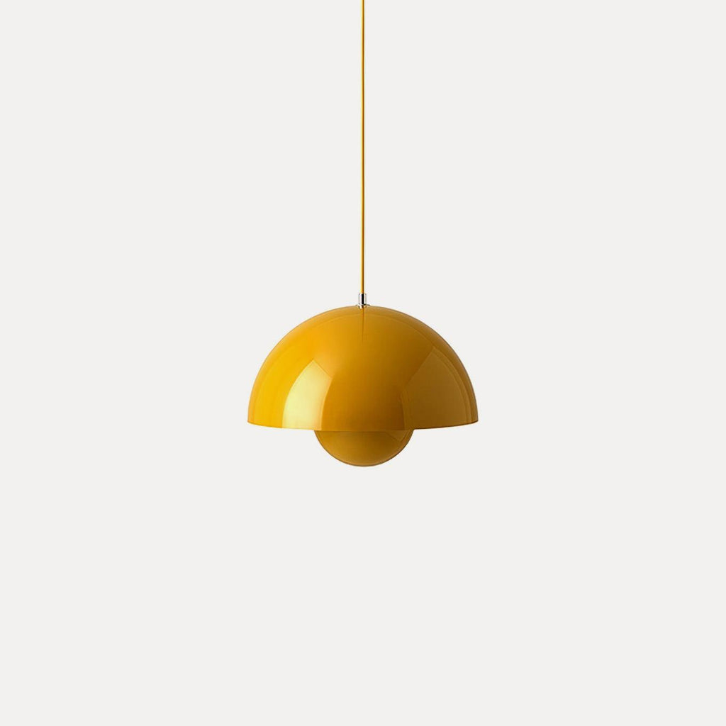 Flowerpot Pendant Light, Dual-Dome Aluminum Shade, Hardwired Ceiling Fixture