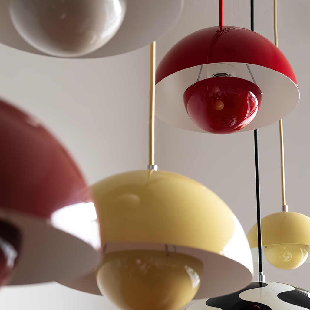 Flowerpot Pendant Light, Dual-Dome Aluminum Shade, Hardwired Ceiling Fixture