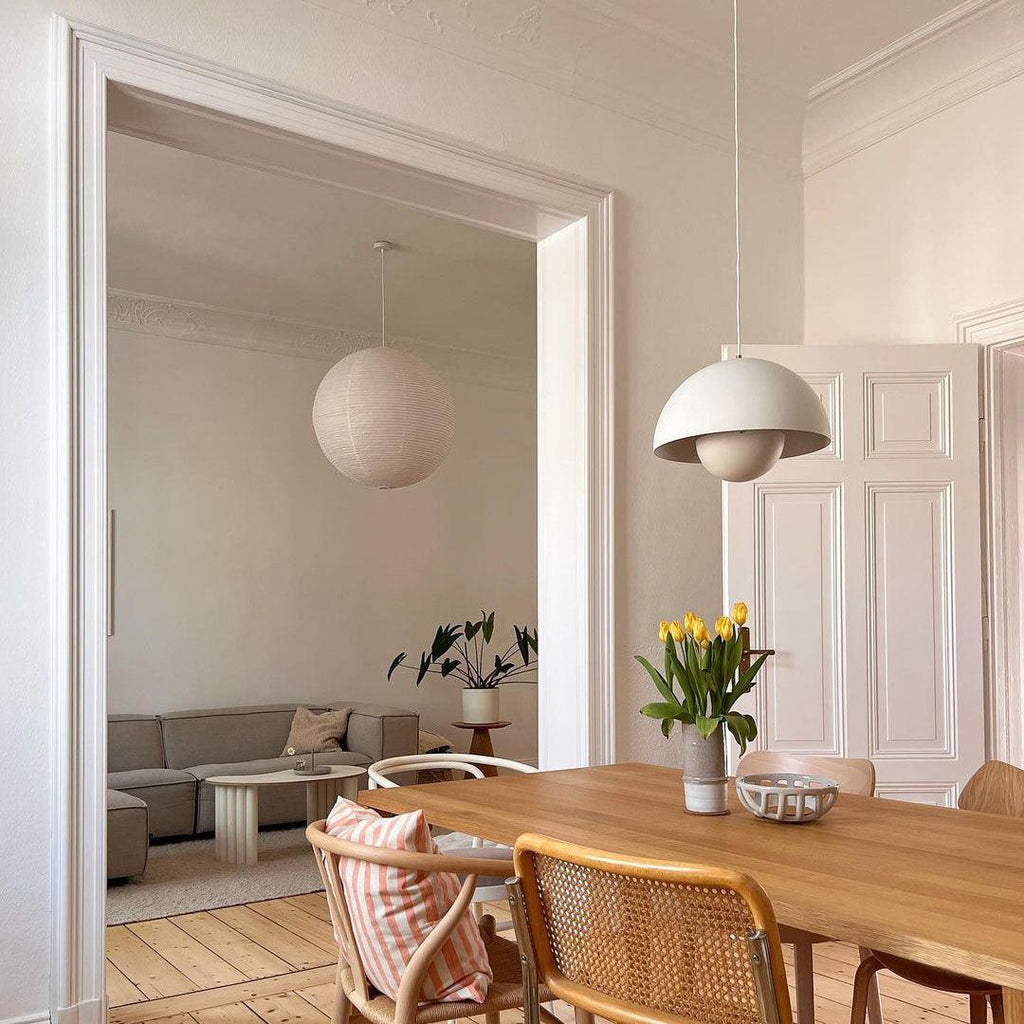 Flowerpot Pendant Light, Dual-Dome Aluminum Shade, Hardwired Ceiling Fixture