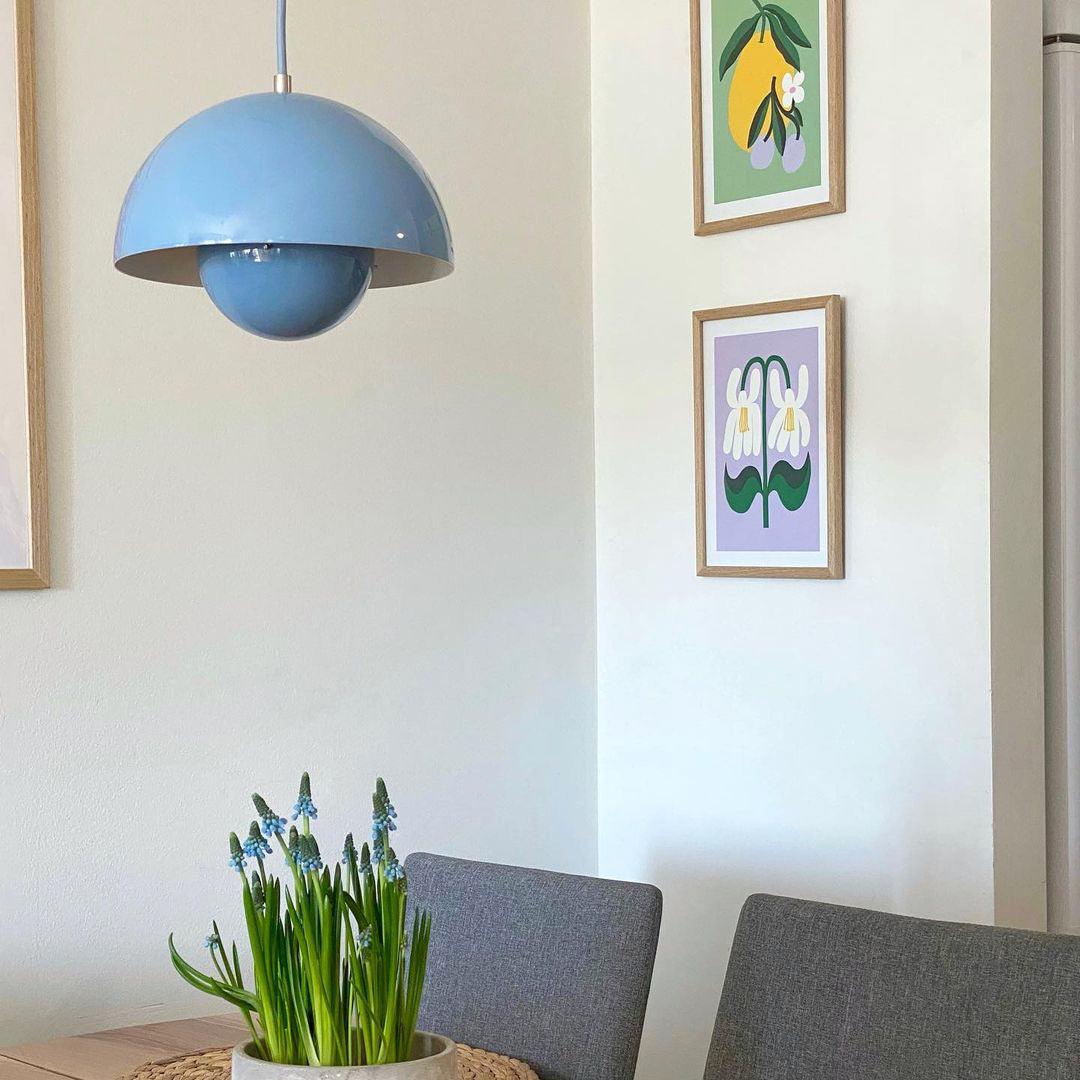 Flowerpot Pendant Light, Dual-Dome Aluminum Shade, Hardwired Ceiling Fixture