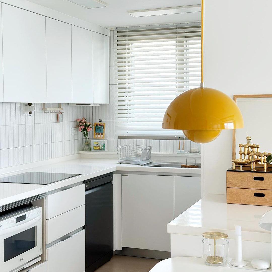 Flowerpot Pendant Light, Dual-Dome Aluminum Shade, Hardwired Ceiling Fixture