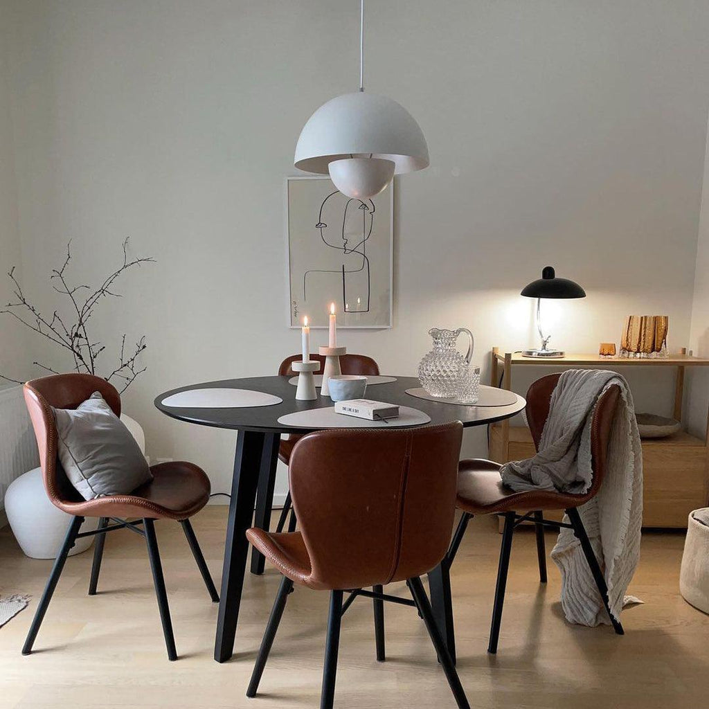 Flowerpot Pendant Light, Dual-Dome Aluminum Shade, Hardwired Ceiling Fixture