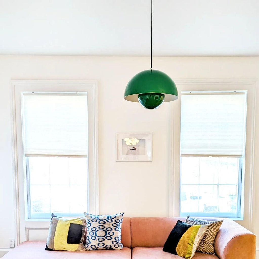 Flowerpot Pendant Light, Dual-Dome Aluminum Shade, Hardwired Ceiling Fixture