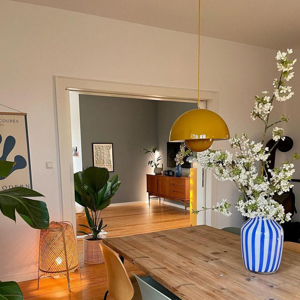 Flowerpot Pendant Light, Dual-Dome Aluminum Shade, Hardwired Ceiling Fixture