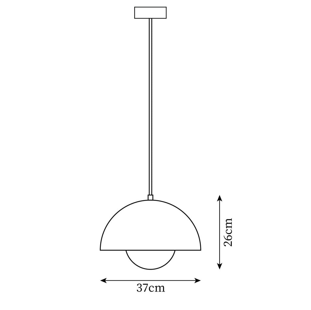 Flowerpot Pendant Light, Dual-Dome Aluminum Shade, Hardwired Ceiling Fixture