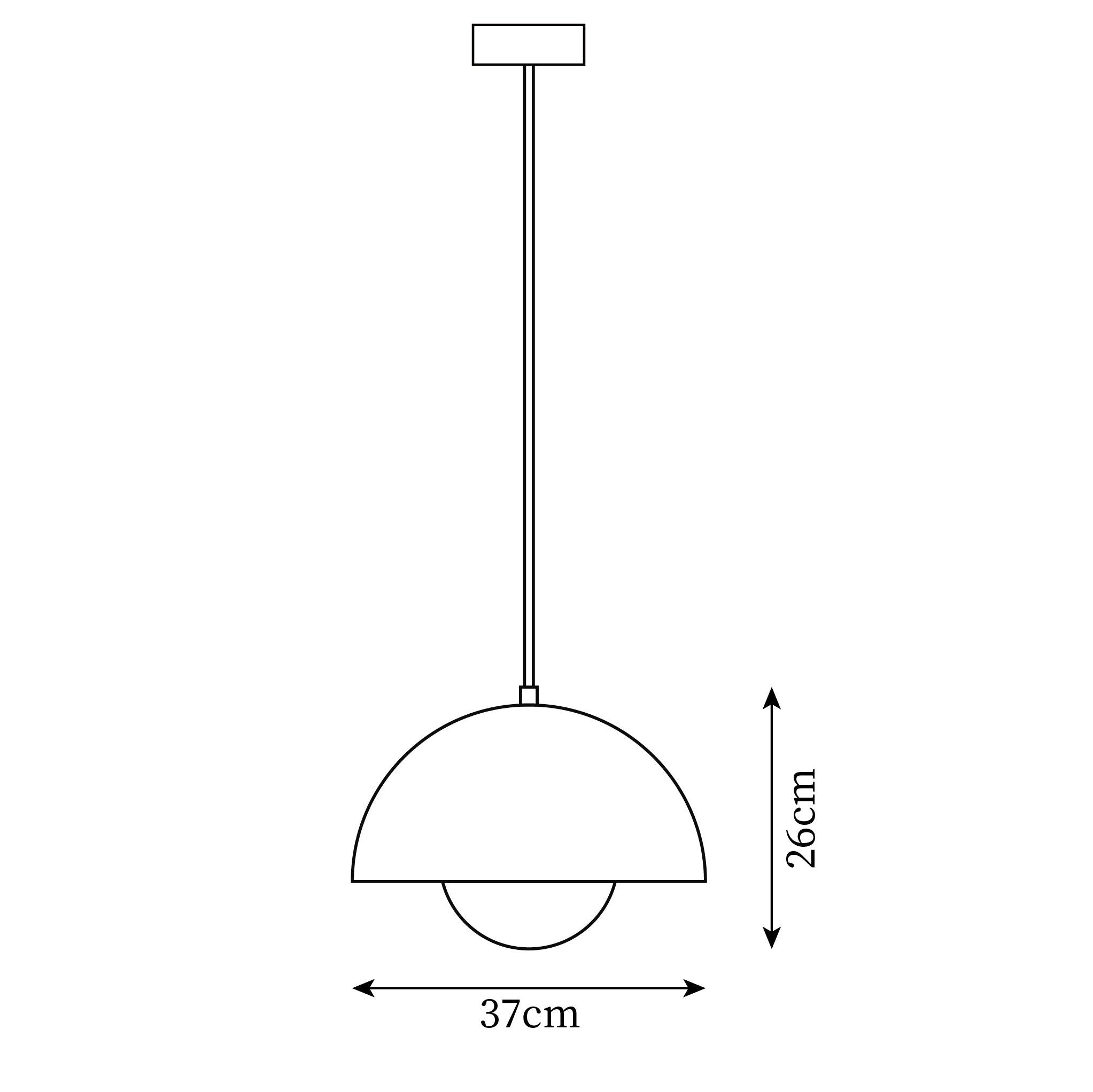 Flowerpot Pendant Light, Dual-Dome Aluminum Shade, Hardwired Ceiling Fixture