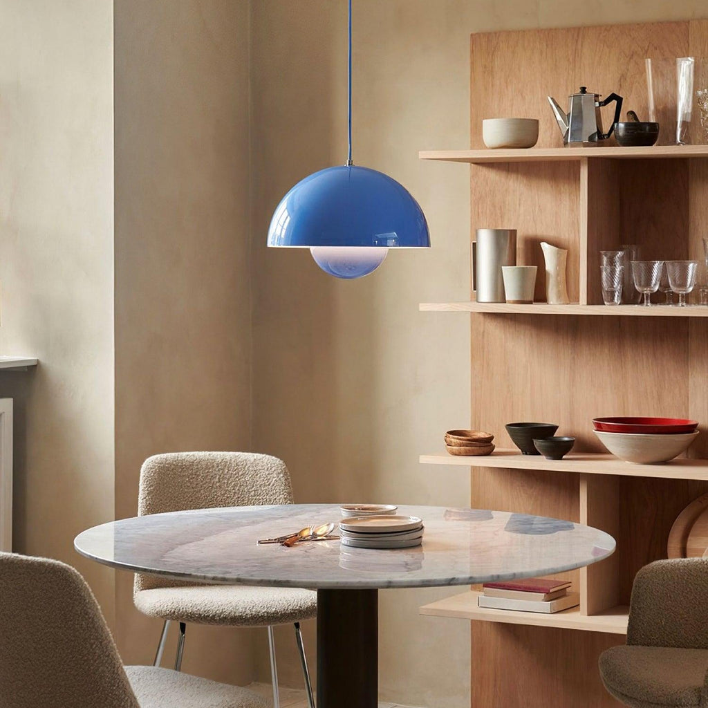 Flowerpot Pendant Light, Dual-Dome Aluminum Shade, Hardwired Ceiling Fixture