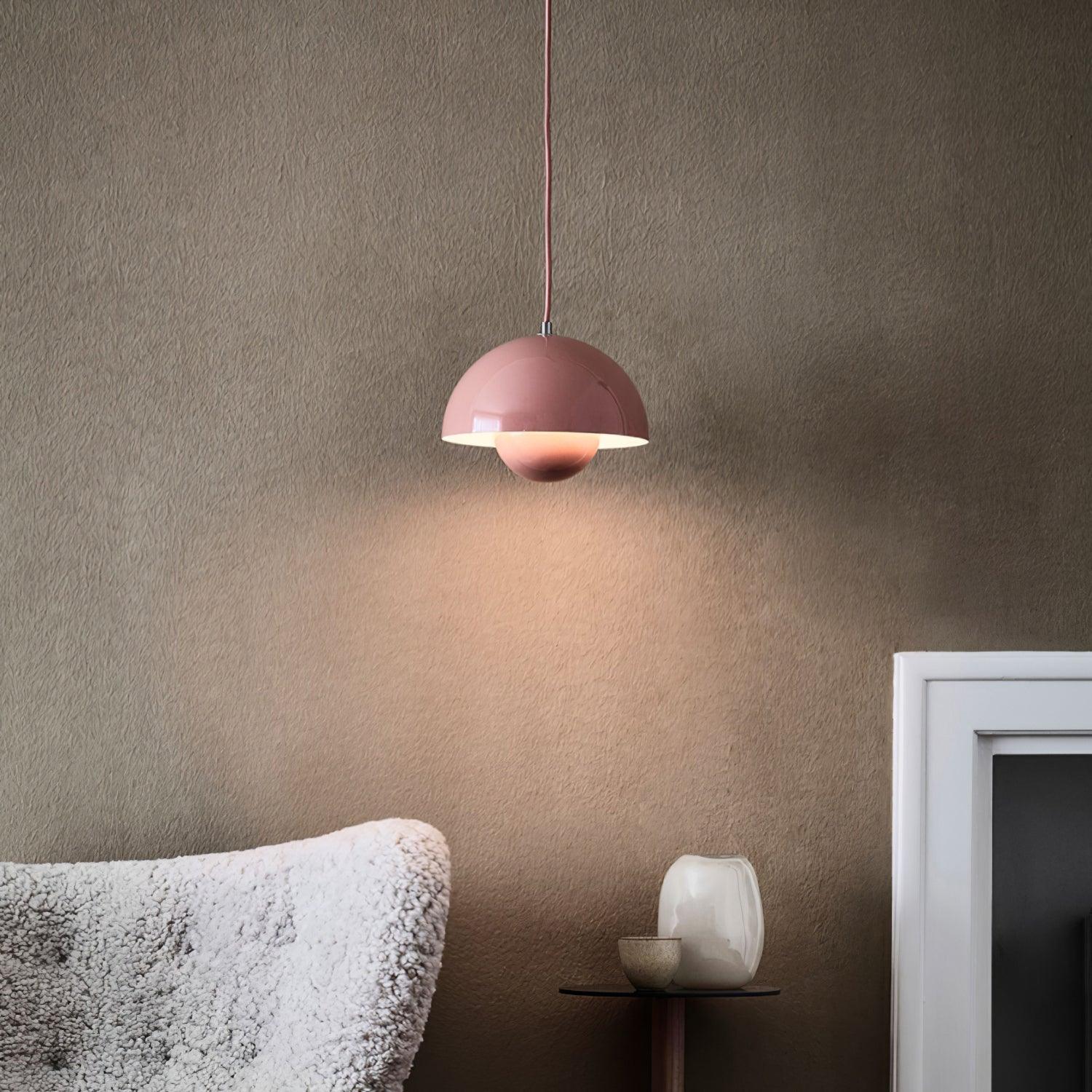 Flowerpot Pendant Light, Dual-Dome Aluminum Shade, Hardwired Ceiling Fixture