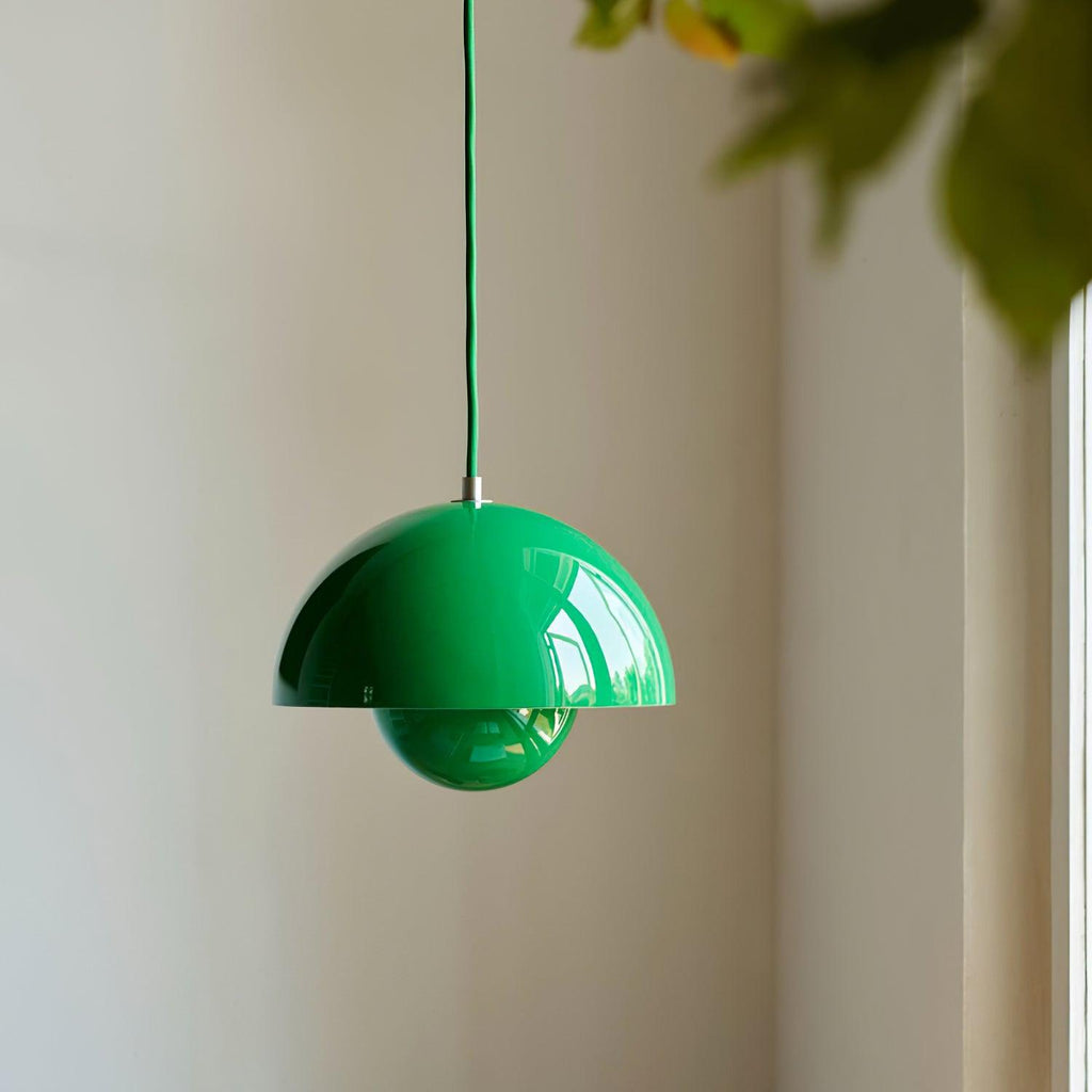 Flowerpot Pendant Light, Dual-Dome Aluminum Shade, Hardwired Ceiling Fixture