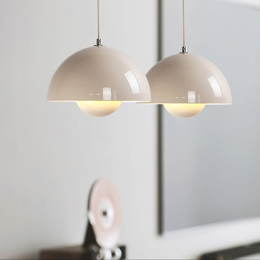 Flowerpot Pendant Light, Dual-Dome Aluminum Shade, Hardwired Ceiling Fixture