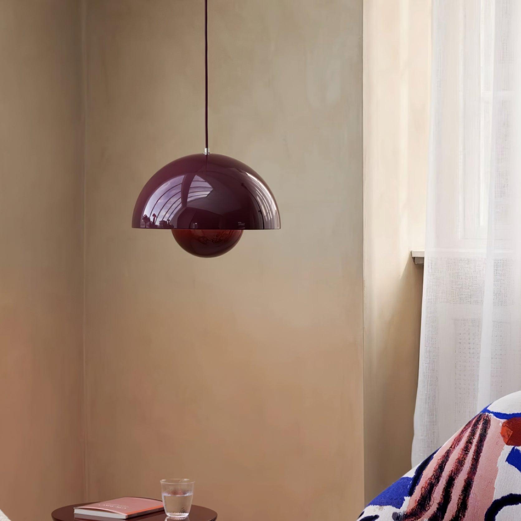 Flowerpot Pendant Light, Dual-Dome Aluminum Shade, Hardwired Ceiling Fixture